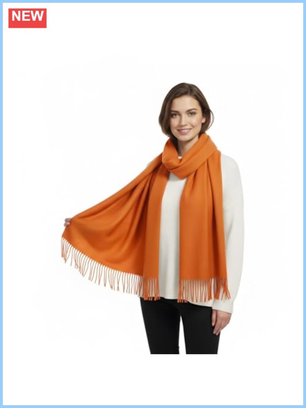 Oversized Pashmina Shawl Tassel Wrap Cashmere-Feel Acrylic Scarf